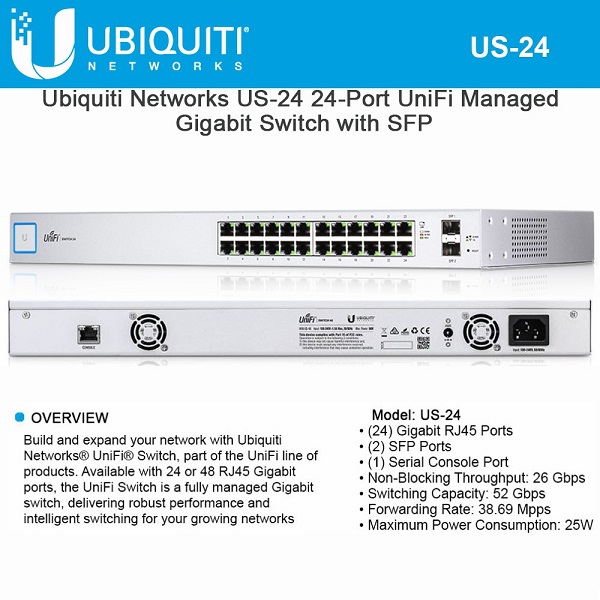 Ubiquiti UniFi Switch 24 Non-PoE (US-24)